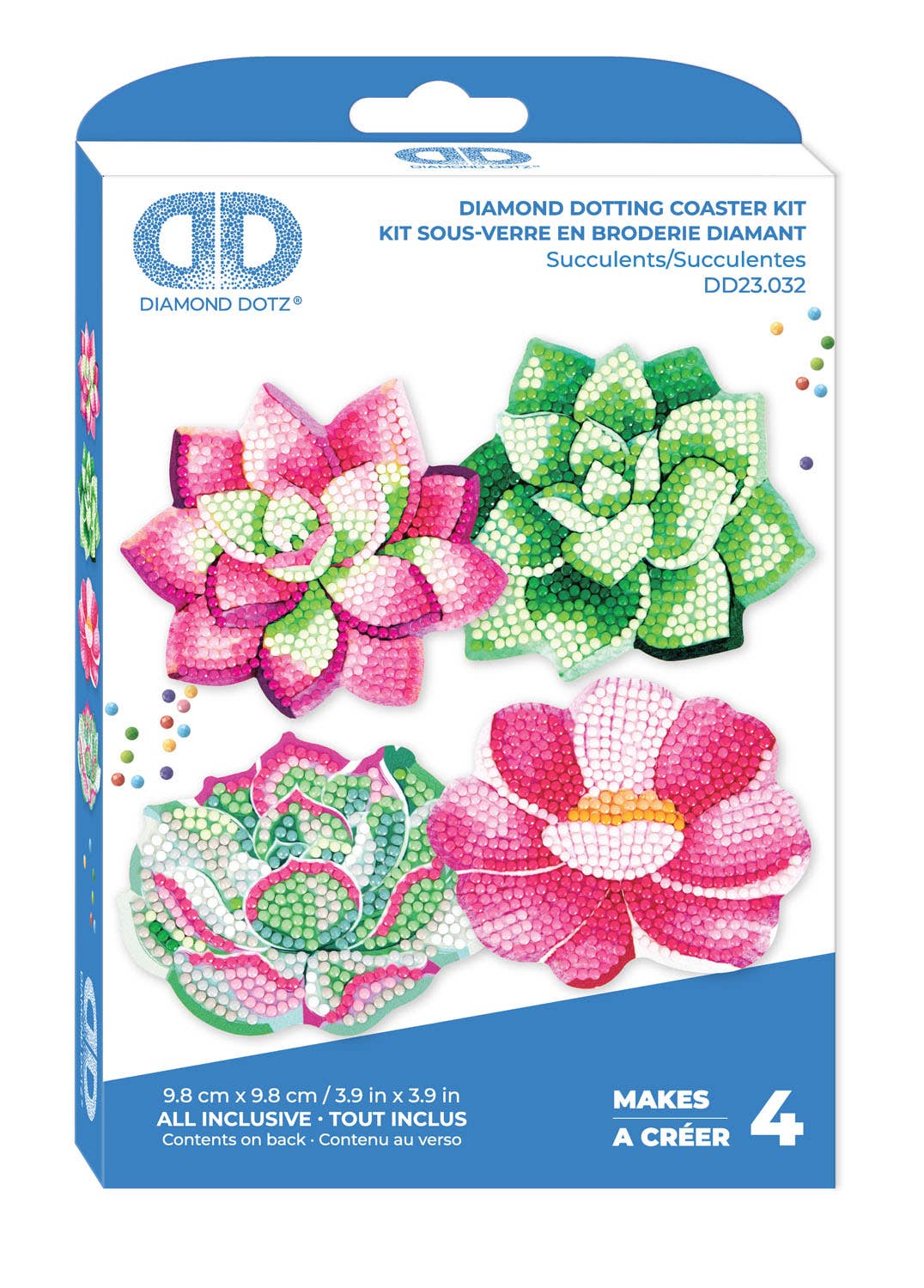 Succulents Coasters - Diamond Dotz Art Kit - Makes 4