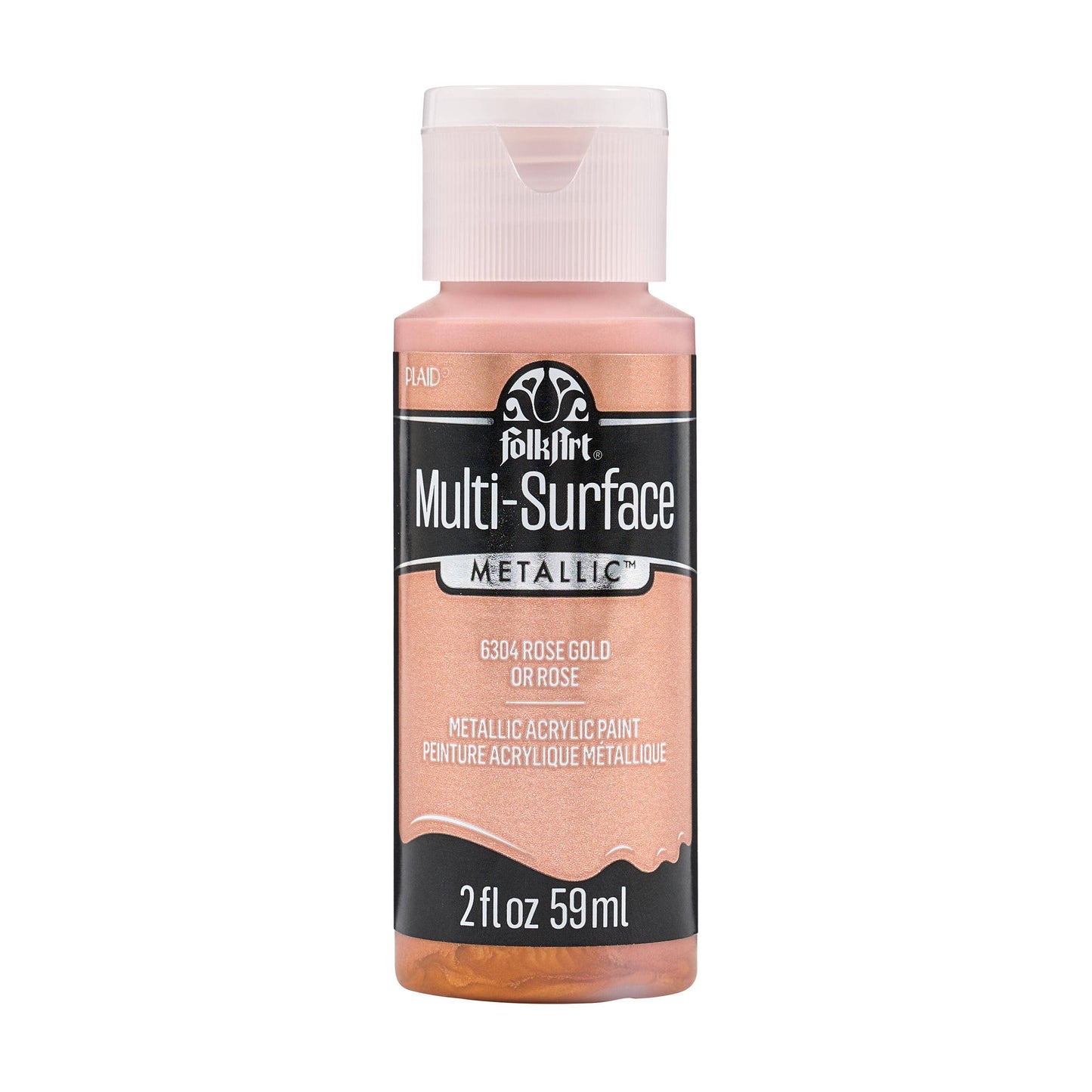 FolkArt Multi-Surface Metallic Paint 2oz - 6304 Rose Gold