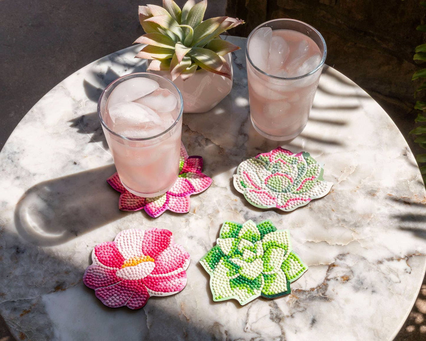 Succulents Coasters - Diamond Dotz Art Kit - Makes 4