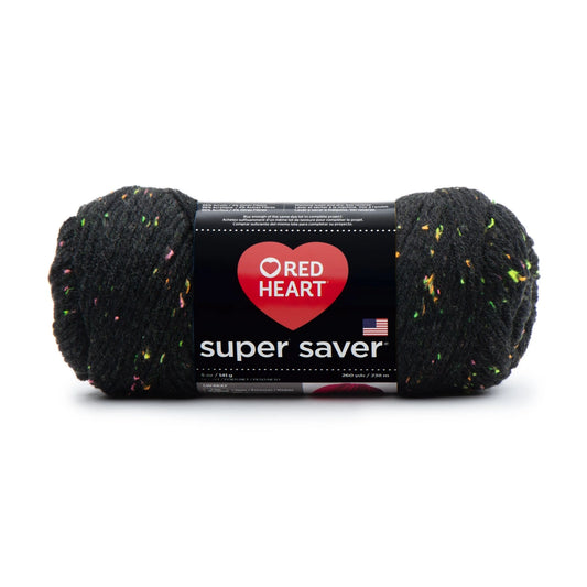 Red Heart Super Saver Yarn Skein - Neon Fleck 5oz