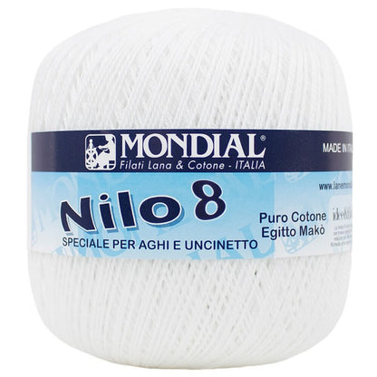 Ball of yarn with Mondial label on a white background