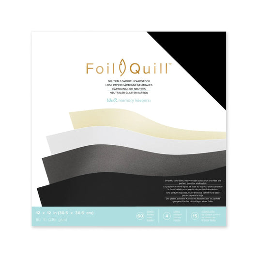 FoilQuill packaging with neutral color swatches on a white background