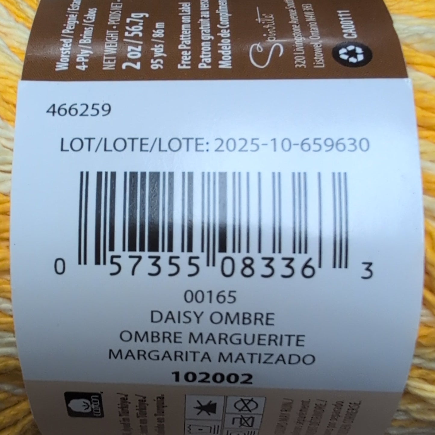 Lily Sugar ‘n Cream - Daisy Ombre 2oz Yarn Skein