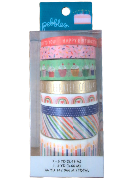 Happy Birthday 8 pc Washi Tape