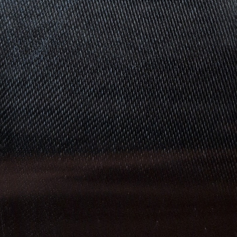 Close-up of black denim fabric texture