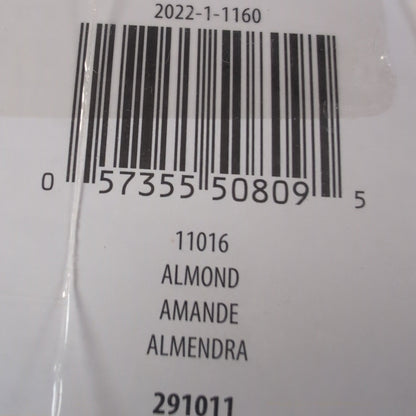 Bar code label on a product packaging with text and numbers.
