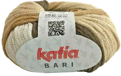 Ball of yarn with a Katia label on a white background
