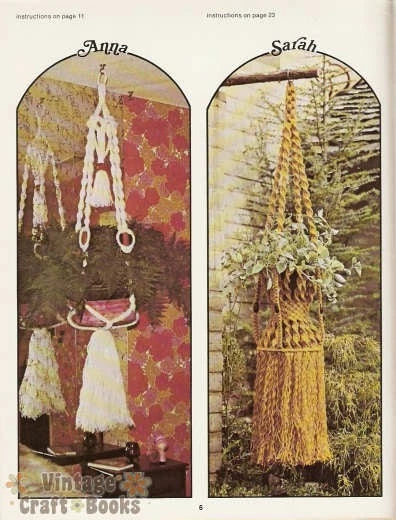 Macrame Hangers Inside-Outside Plant Planters Vintage Instruction Book NEW 1976