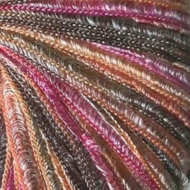 Close-up of multicolored yarn with a gradient effect