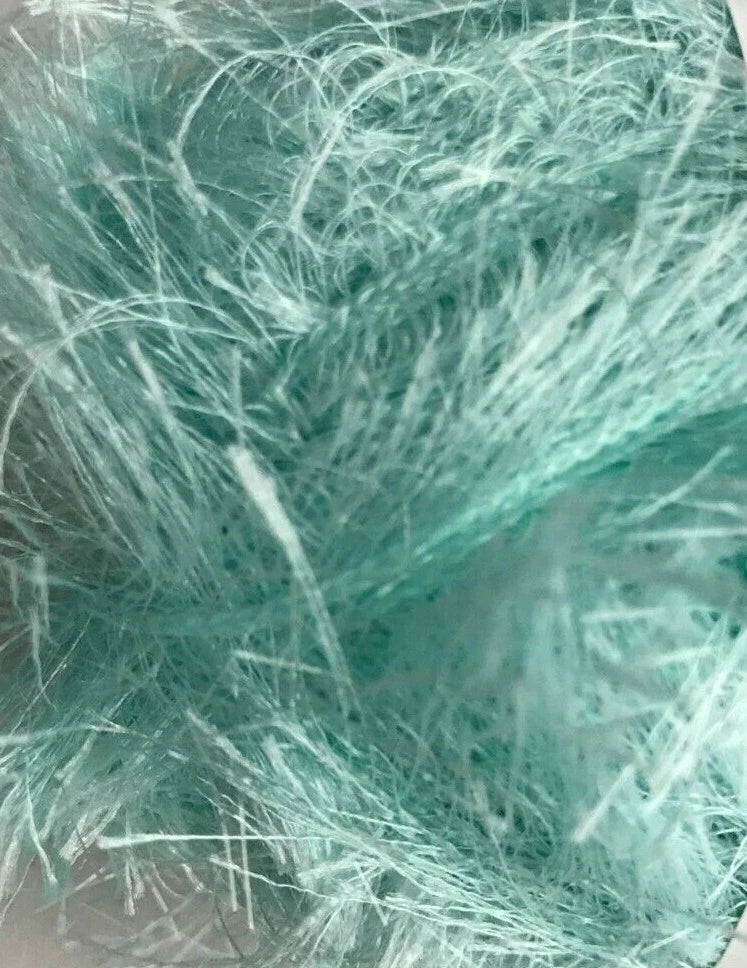 Close-up of green synthetic fibers