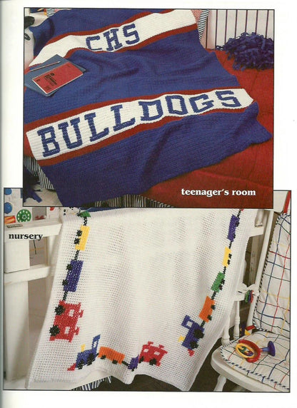 Afghans Thru the House Crochet Instruction Patterns Carla Bentley LA 2811