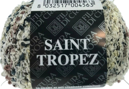 Ball of yarn with 'Saint Tropez' label on a white background