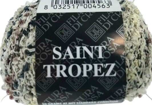 Ball of yarn with 'Saint Tropez' label on a white background