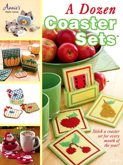 A Dozen Coaster Sets - Plastic Canvas Pattern Booklet