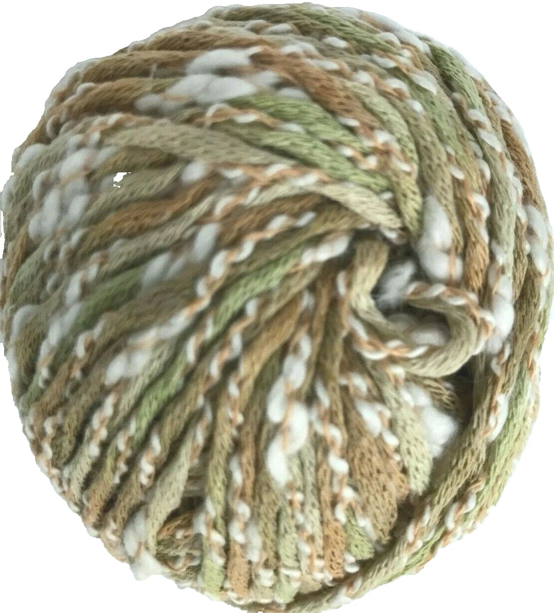 Multicolored yarn ball on a white background