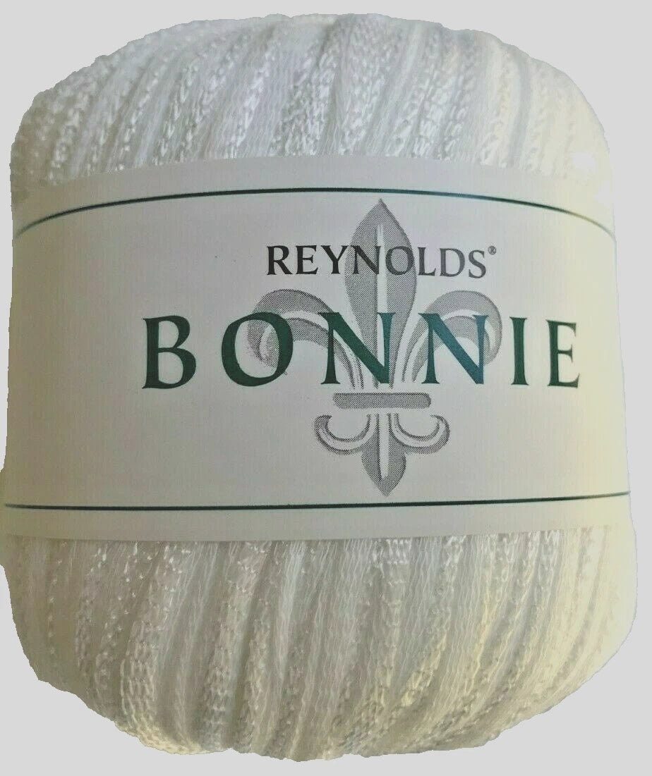 Ball of yarn with 'Reynolds Bonnie' label on a white background