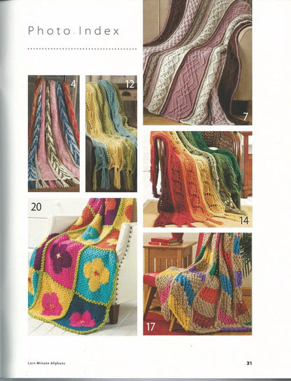 Last Minute Afghans Rena V Stevens Knitting Instruction Pattern Book