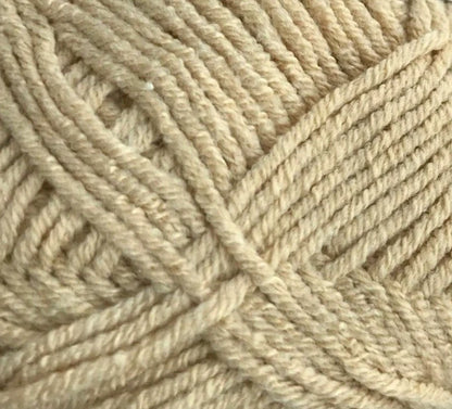 Close-up of beige yarn with a textured pattern