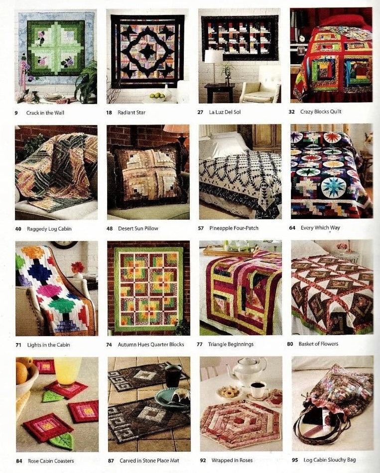 Index page with images of various quilts and quilted items.