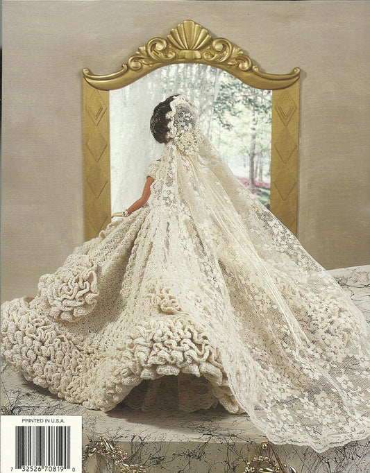 1960's Bride Crochet Fashion Doll Wedding Dress Clothing Patterns Mae Meats