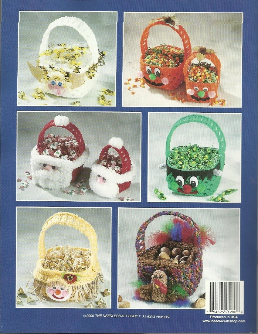 2-Hour Holiday Baskets Sandra Miller Maxfield Crochet Patterns Santa Turkey+