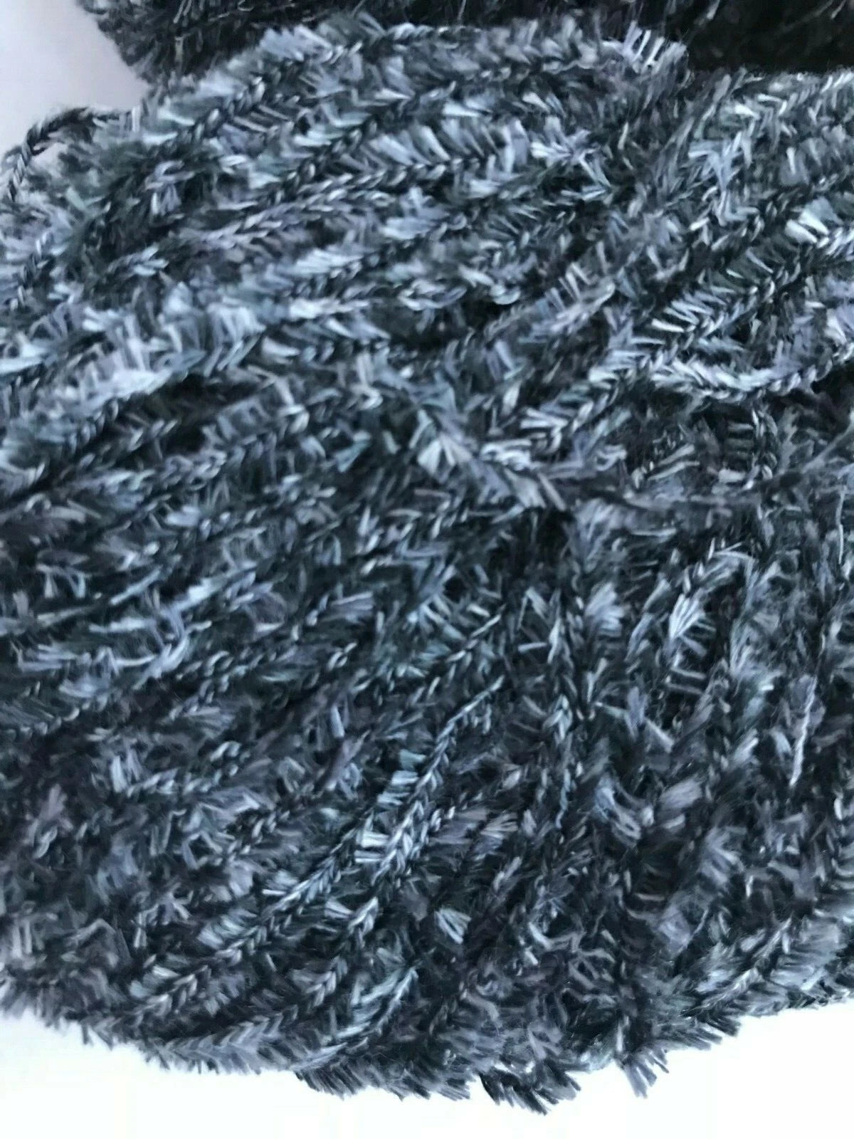 Close-up of textured black and gray fabric