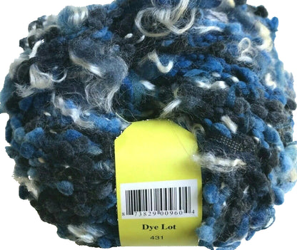 Ball of yarn with a label on a white background