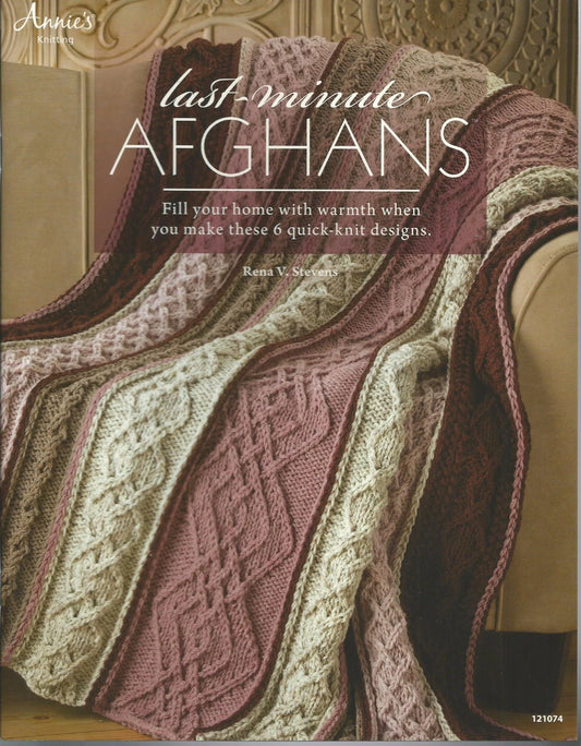 Last Minute Afghans Rena V Stevens Knitting Instruction Pattern Book