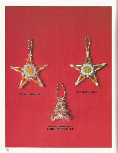 Star-shaped Christmas ornaments on a red background