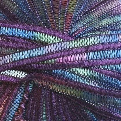 Multicolored yarn ball on a white background