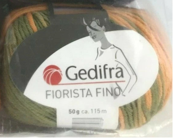 Ball of yarn with Gedifra label on a white background