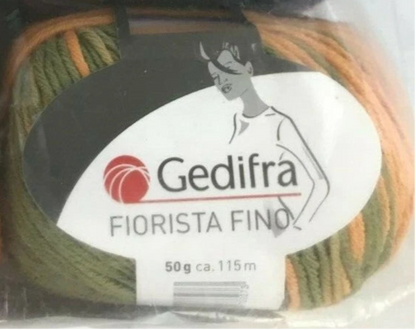Ball of yarn with Gedifra label on a white background