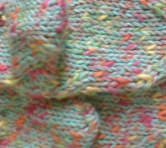 Close-up of multicolored yarn with a textured pattern