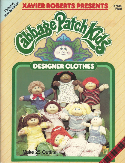 Cabbage Patch Kids designer clothes book with dolls on the cover