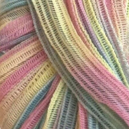 Multicolored yarn skein on a white background