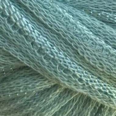 Close-up of textured green fabric