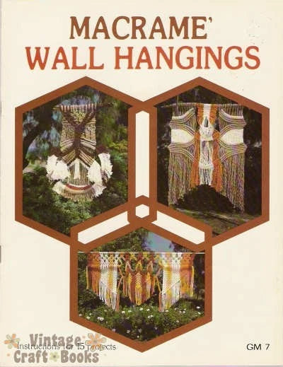Cover of a book titled 'Macrame Wall Hangings' by Vintage Craft Books.