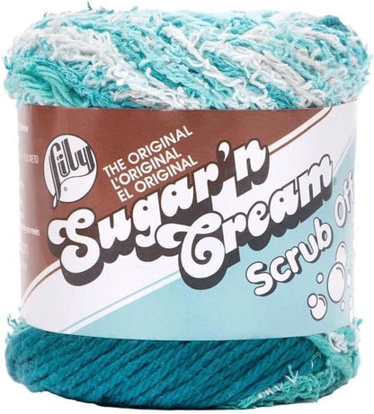 Lily Sugar ‘n Cream Yarn Scrub Off - Deep Turquoise 2.6 oz