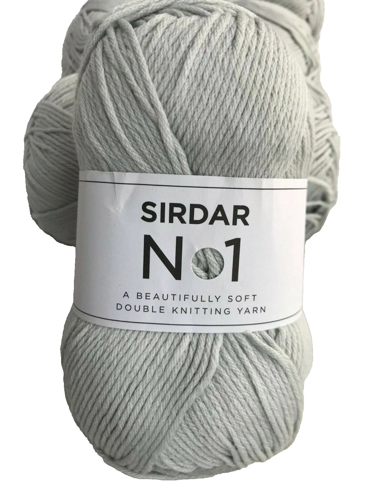 Ball of Sirdar No. 1 yarn on a white background