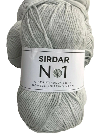 Ball of Sirdar No. 1 yarn on a white background
