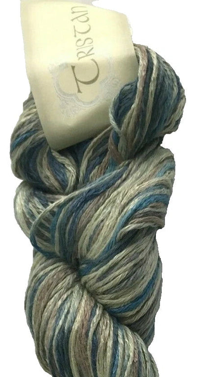 Braided yarn with a bar of soap on a white background