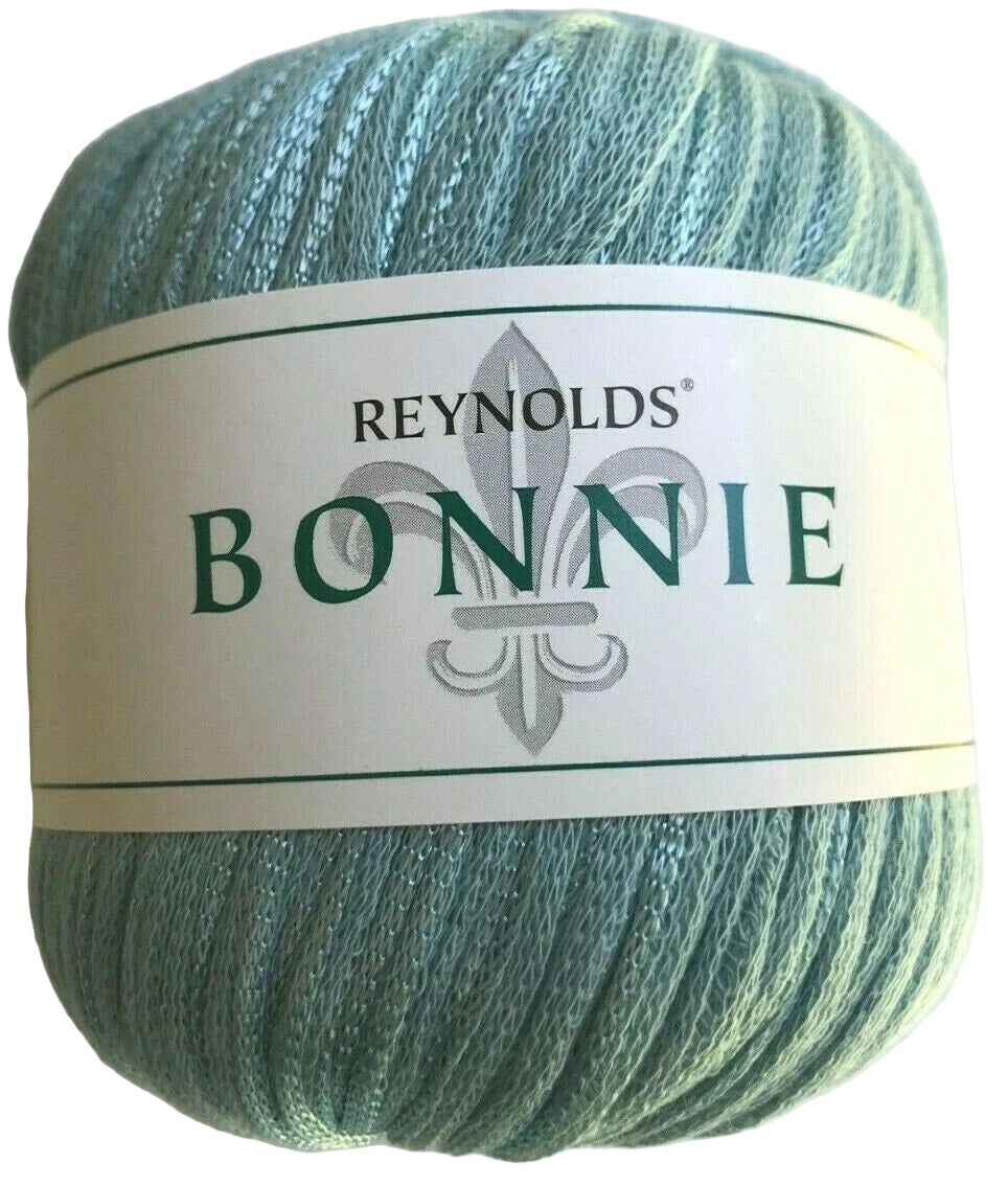Ball of yarn with 'Reynolds Bonnie' label on a white background