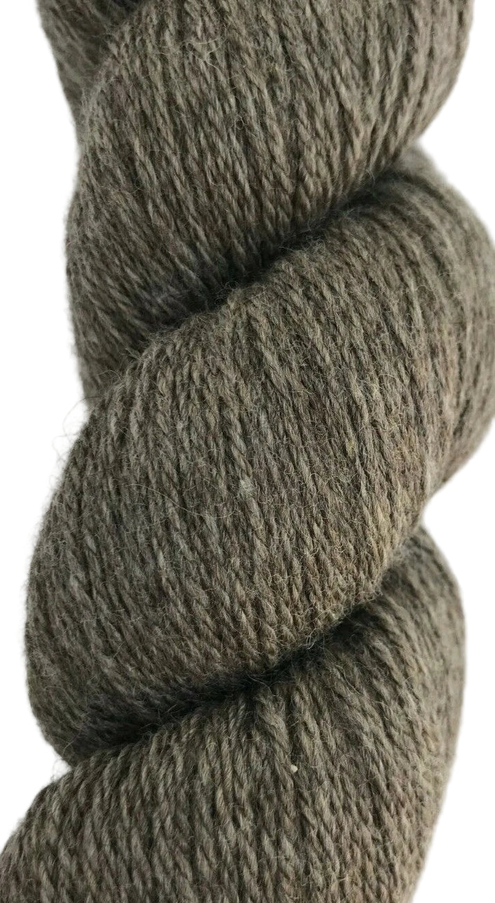 Close-up of a skein of dark gray yarn