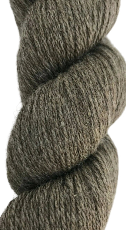 Close-up of a skein of dark gray yarn