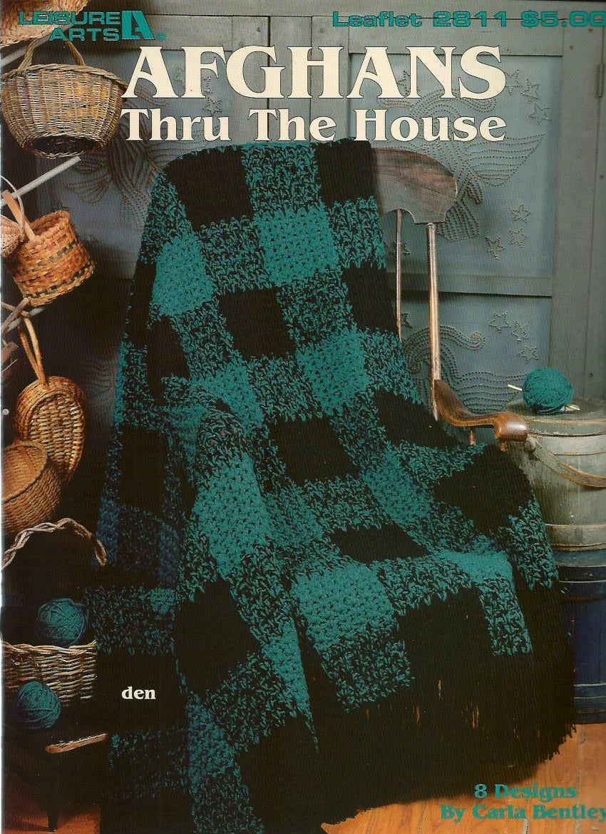 Afghans Thru the House Crochet Instruction Patterns Carla Bentley LA 2811