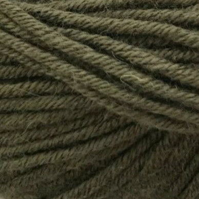 Close-up of green yarn with visible texture