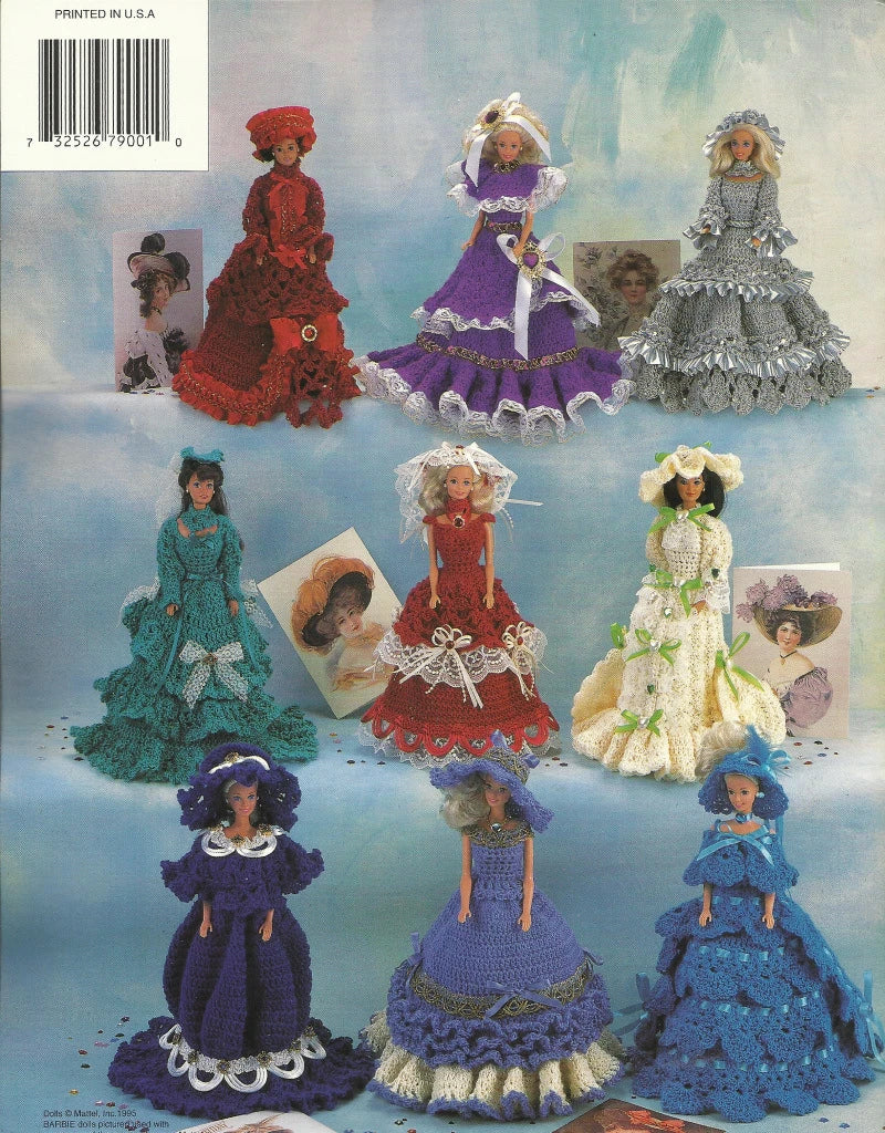 Anniversary & Birthday Crochet Fashion Doll Dress Clothing Patterns AA879001