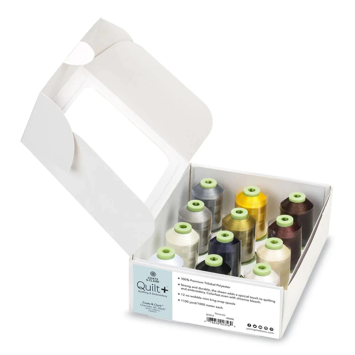Coats Quilt+ Quilting & Embroidery NEUTRALS Thread 12 Spool Set