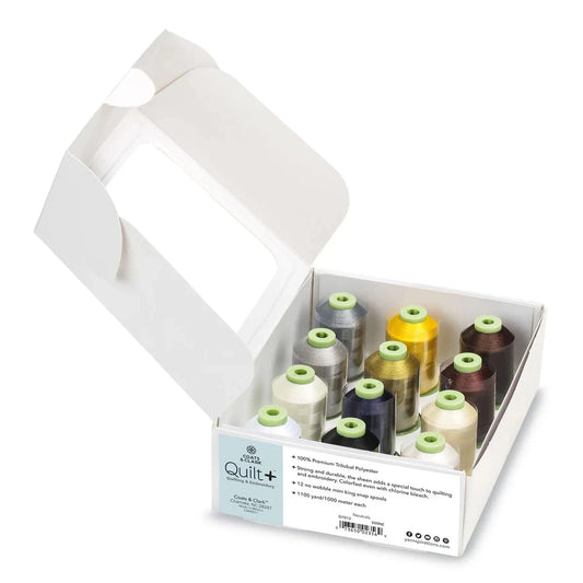 Coats Quilt+ Quilting & Embroidery NEUTRALS Thread 12 Spool Set
