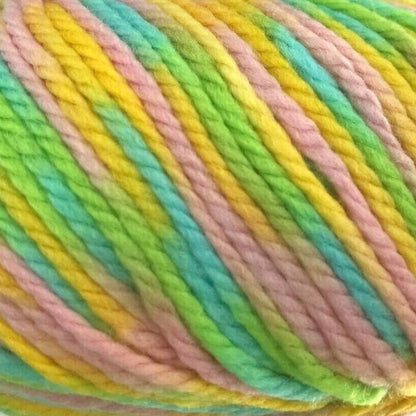 Multicolored yarn ball on a white background